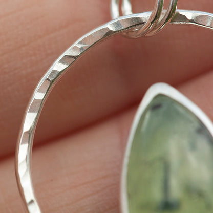 OOAK Mae pendant in silver #50 • Prehnite ~ tourmaline inclusions (Ready to ship)