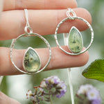 Afbeelding in Gallery-weergave laden, OOAK Mae pendant in silver #50 • Prehnite ~ tourmaline inclusions (Ready to ship)
