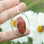 Afbeelding in Gallery-weergave laden, OOAK Mae pendant in silver #27 • Red Jasper (Ready to ship)
