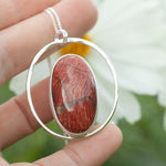 Afbeelding in Gallery-weergave laden, OOAK Mae pendant in silver #27 • Red Jasper (Ready to ship)
