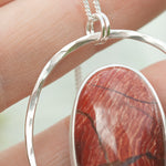 Afbeelding in Gallery-weergave laden, OOAK Mae pendant in silver #27 • Red Jasper (Ready to ship)
