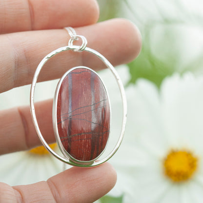 OOAK Mae pendant in silver #28 • Red Jasper (Ready to ship)