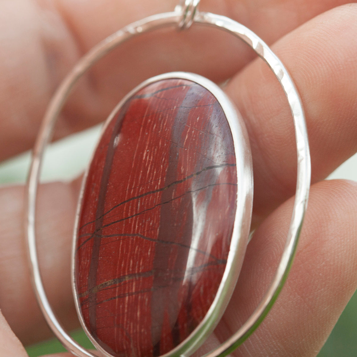 OOAK Mae pendant in silver #28 • Red Jasper (Ready to ship)