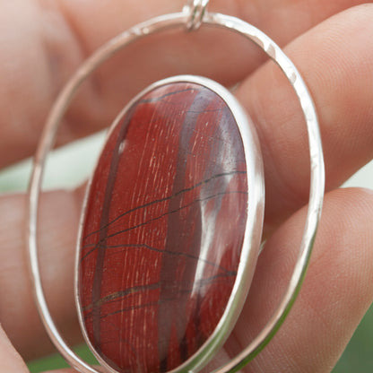 OOAK Mae pendant in silver #28 • Red Jasper (Ready to ship)