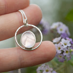 Afbeelding in Gallery-weergave laden, OOAK Mae pendant in silver #22 • Rose Quartz (Ready to ship)
