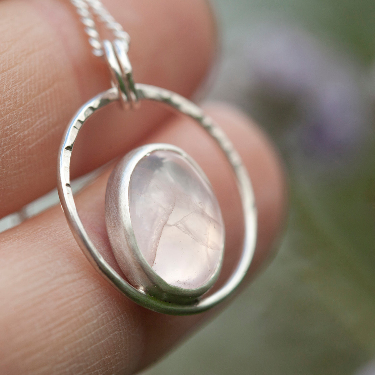OOAK Mae pendant in silver #22 • Rose Quartz (Ready to ship)