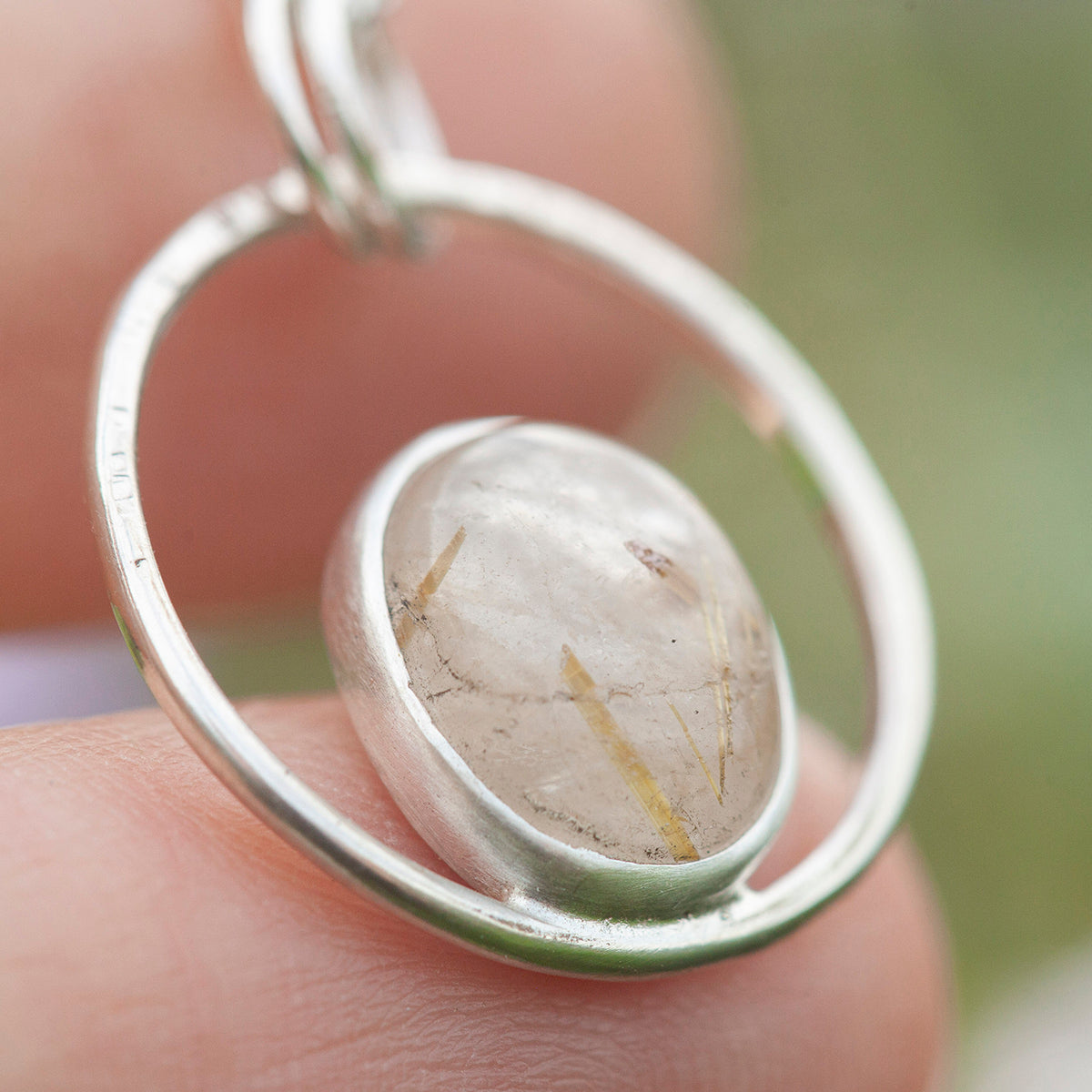 OOAK Mae pendant in silver #7 • Rutilated quartz  (Ready to ship)