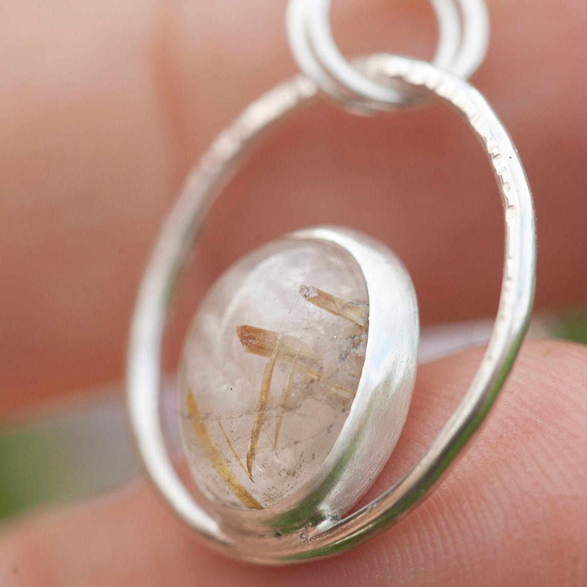 OOAK Mae pendant in silver #7 • Rutilated quartz  (Ready to ship)