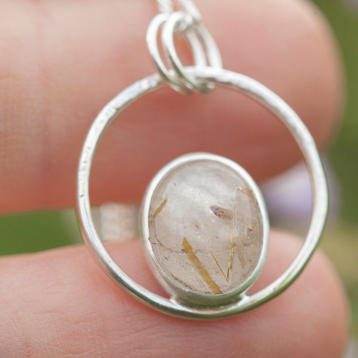 OOAK Mae pendant in silver #7 • Rutilated quartz  (Ready to ship)