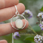 Afbeelding in Gallery-weergave laden, OOAK Mae pendant in silver #17 • White Moonstone  (Ready to ship)
