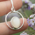Afbeelding in Gallery-weergave laden, OOAK Mae pendant in silver #17 • White Moonstone  (Ready to ship)
