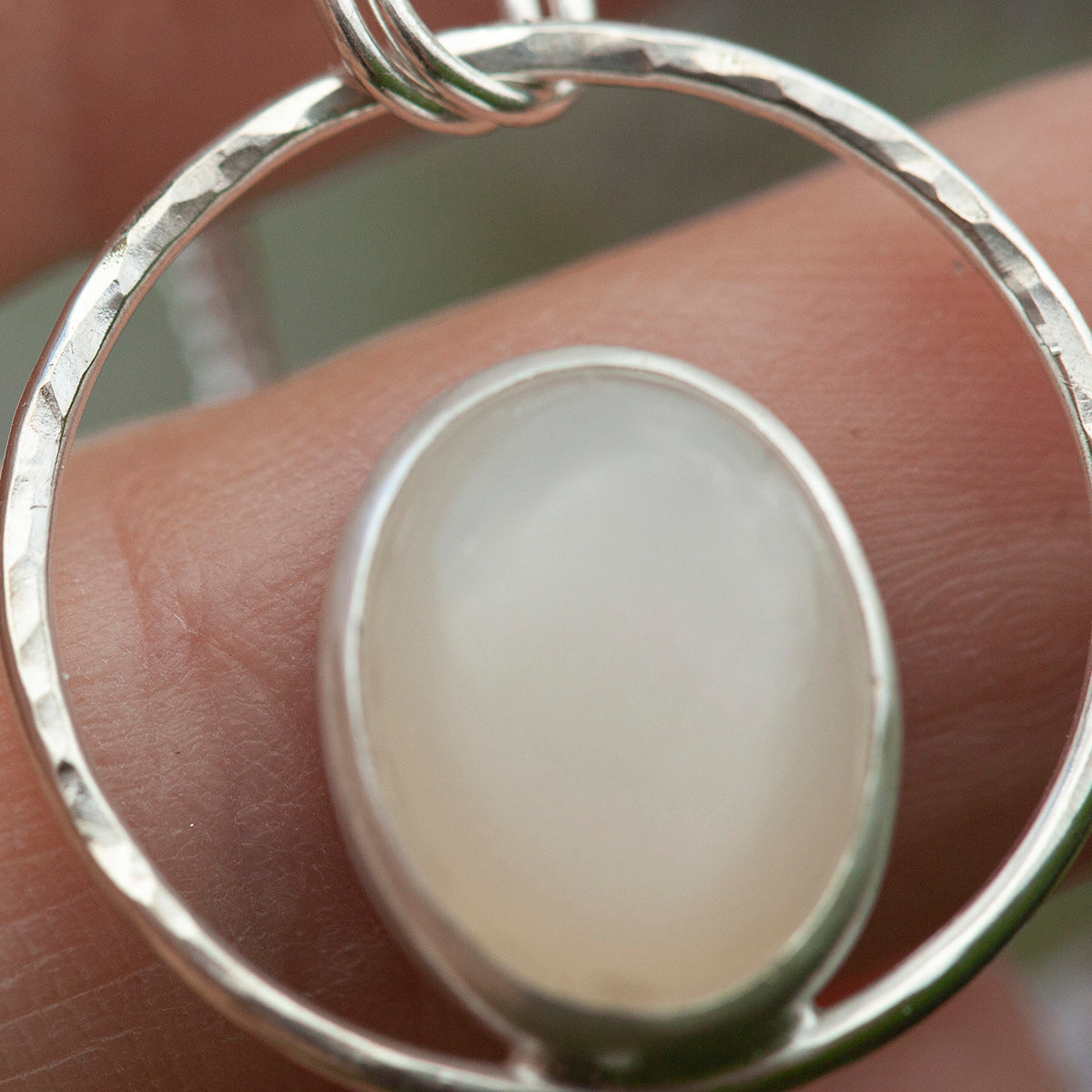 OOAK Mae pendant in silver #17 • White Moonstone  (Ready to ship)