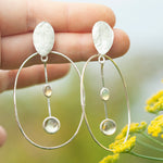 Afbeelding in Gallery-weergave laden, OOAK Selaya silver earrings #3 • leaf, Lemon quartz &amp; Opal  (ready to ship)
