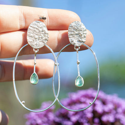 Pièce unique Boucles d'oreilles Selaya en argent #4 • quinoa & cyanite (prêt à expédier)