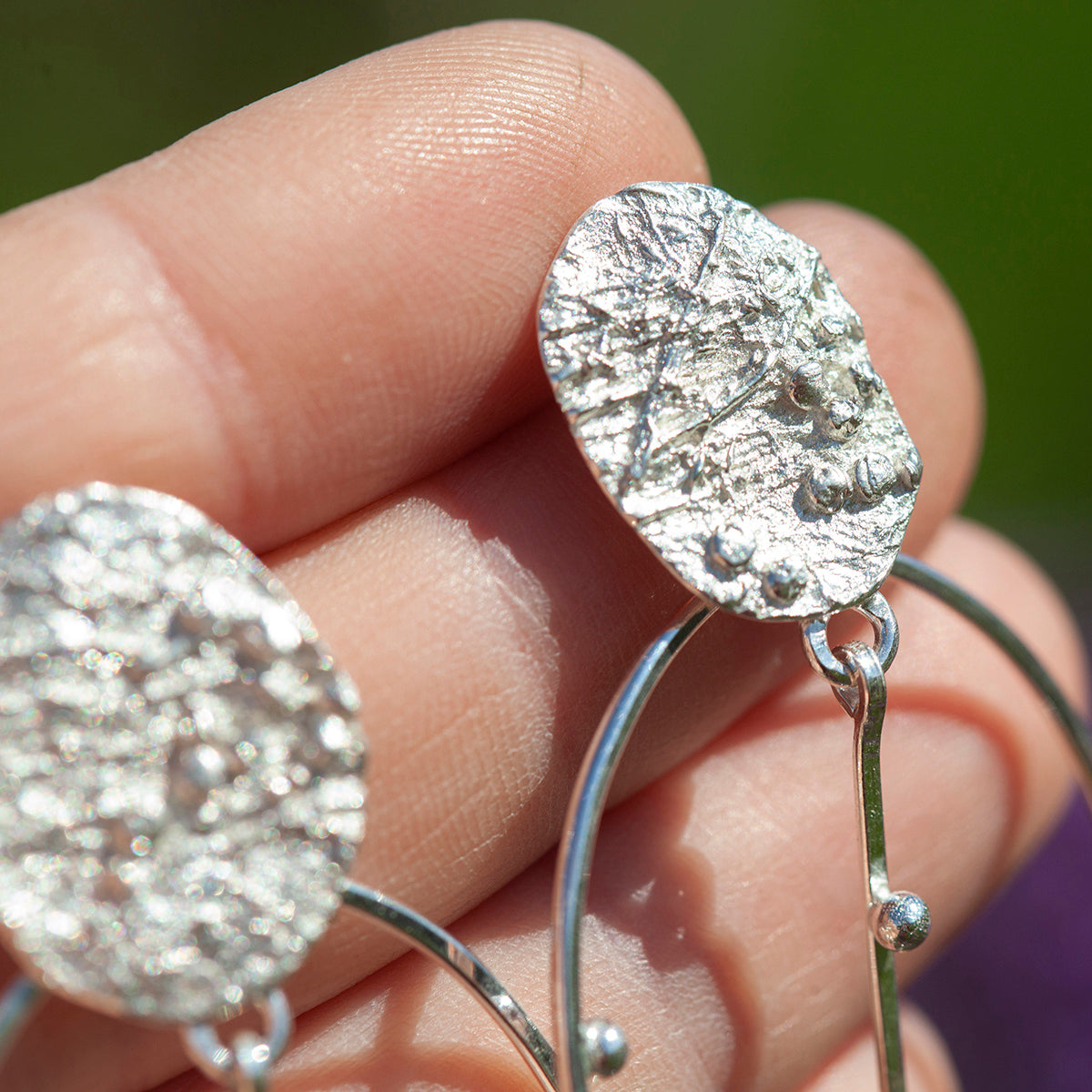 OOAK Selaya silver earrings #4 • quinoa & kyanite (ready to ship)