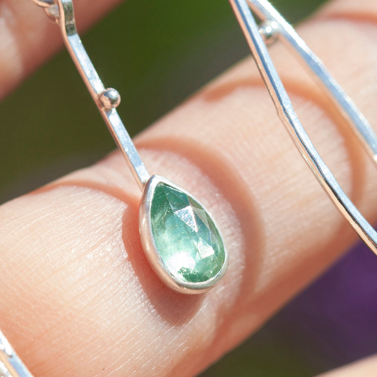 OOAK Selaya silver earrings #4 • quinoa & kyanite (ready to ship)