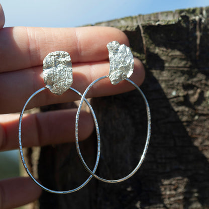 Pieza única Pendientes Selaya en plata #5 • corteza (listo para enviar)