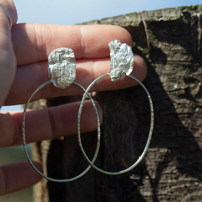 Pieza única Pendientes Selaya en plata #5 • corteza (listo para enviar)