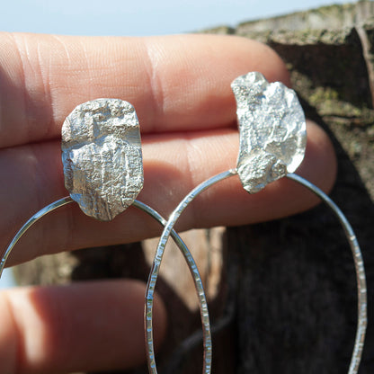 Pieza única Pendientes Selaya en plata #5 • corteza (listo para enviar)