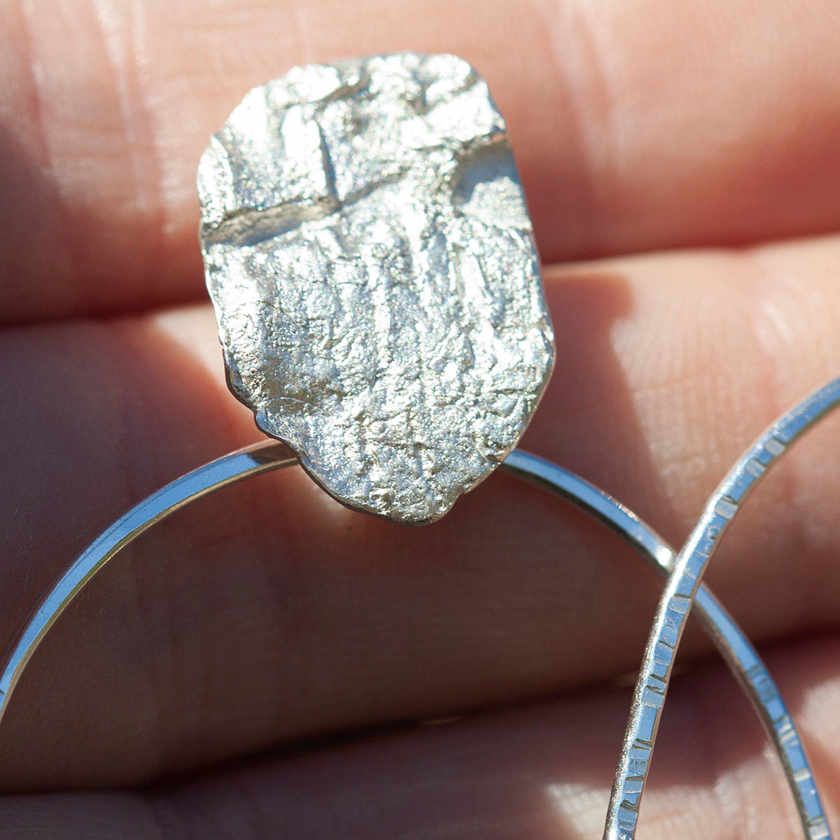 OOAK Selaya silver earrings #5 • bark (ready to ship)