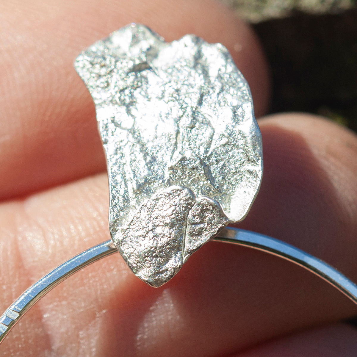 OOAK Selaya silver earrings #5 • bark (ready to ship)