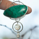 Load image into Gallery viewer, OOAK Aurae pendant #14 • Chrysocolla &amp; White Labradorite (ready to ship)
