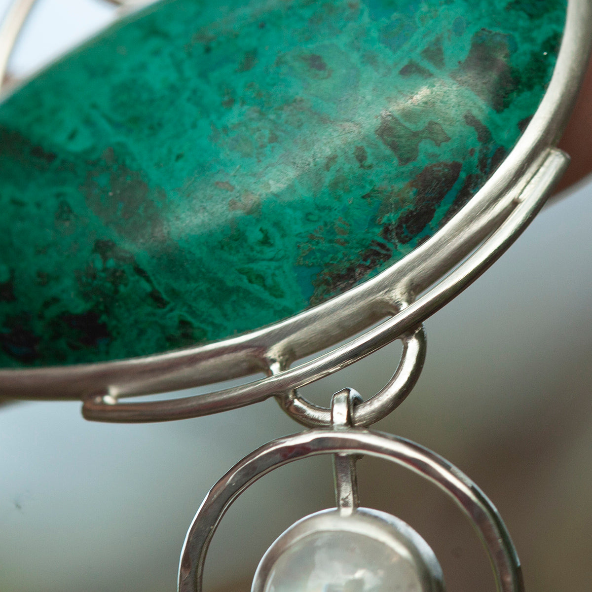 OOAK Aurae pendant #14 • Chrysocolla & White Labradorite (ready to ship)