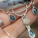 Load image into Gallery viewer, OOAK Aurae pendant #13 • Dendritic Opal, Kyanite &amp; moonstone (ready to ship)
