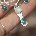 Load image into Gallery viewer, OOAK Aurae pendant #13 • Dendritic Opal, Kyanite &amp; moonstone (ready to ship)
