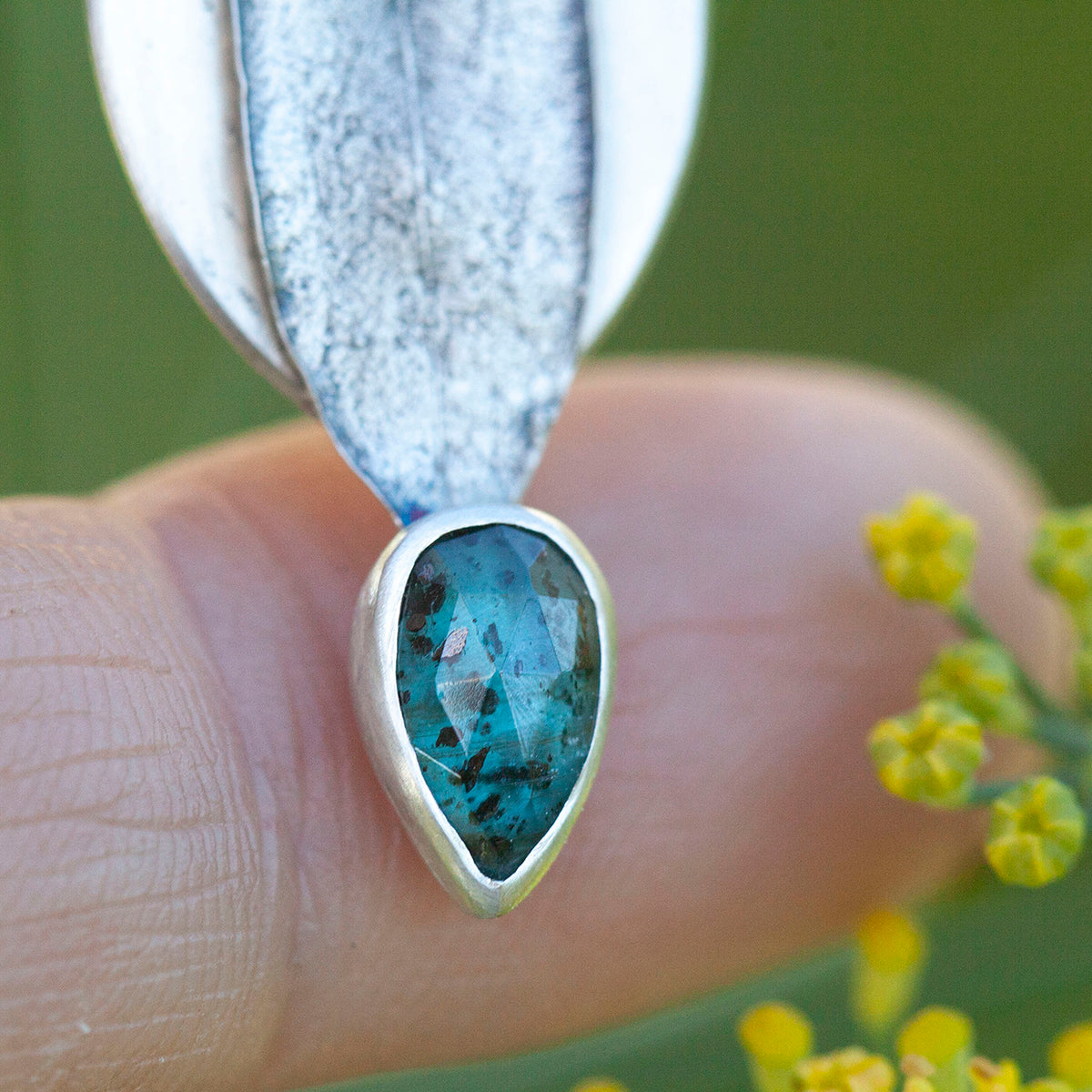 OOAK Leaf necklace #2 • Kyanite (ready to ship)