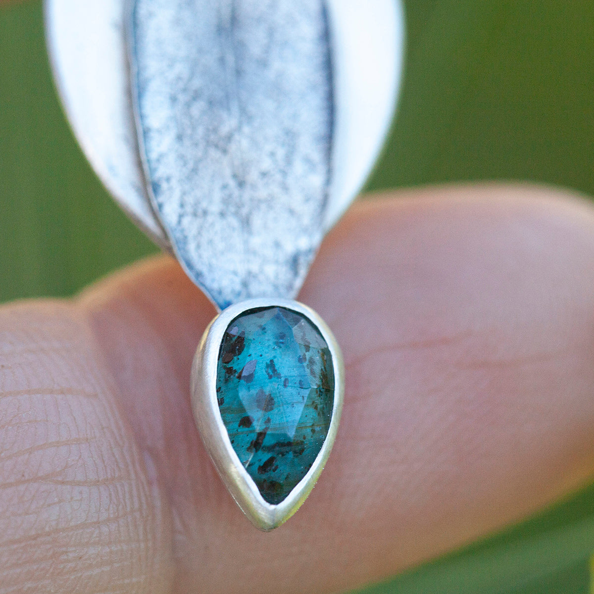 OOAK Leaf necklace #2 • Kyanite (ready to ship)