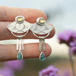 Load image into Gallery viewer, OOAK Aina earrings #14 • Kyanite &amp; citrine (ready to ship)
