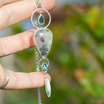 Load image into Gallery viewer, OOAK Aurae pendant #9 • Dendritic Opal, Kyanite &amp; tourmaline (ready to ship)
