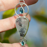 Load image into Gallery viewer, OOAK Aurae pendant #9 • Dendritic Opal, Kyanite &amp; tourmaline (ready to ship)
