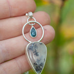 Load image into Gallery viewer, OOAK Aurae pendant #9 • Dendritic Opal, Kyanite &amp; tourmaline (ready to ship)
