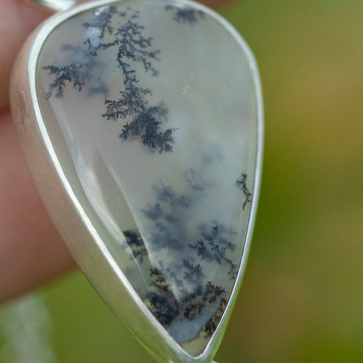 OOAK Aurae pendant #9 • Dendritic Opal, Kyanite & tourmaline (ready to ship)