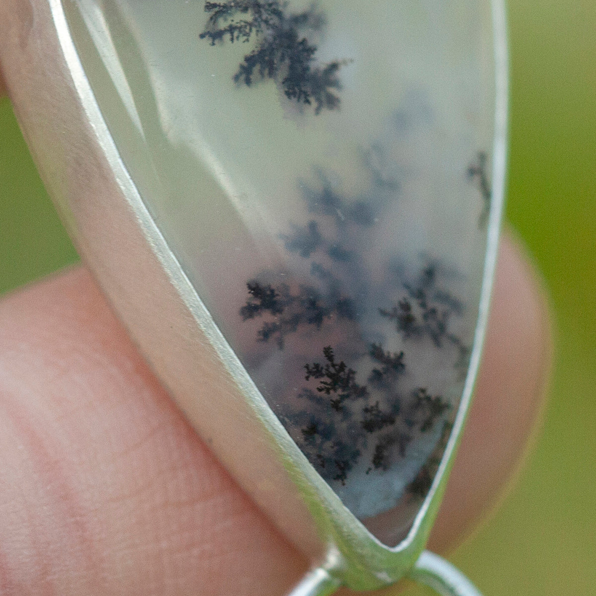 OOAK Aurae pendant #9 • Dendritic Opal, Kyanite & tourmaline (ready to ship)