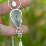 Load image into Gallery viewer, OOAK Aurae pendant #9 • Dendritic Opal, Kyanite &amp; tourmaline (ready to ship)

