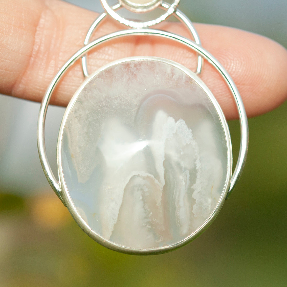 OOAK Aurae pendant #11 • Plume agate & Moonstone (ready to ship)