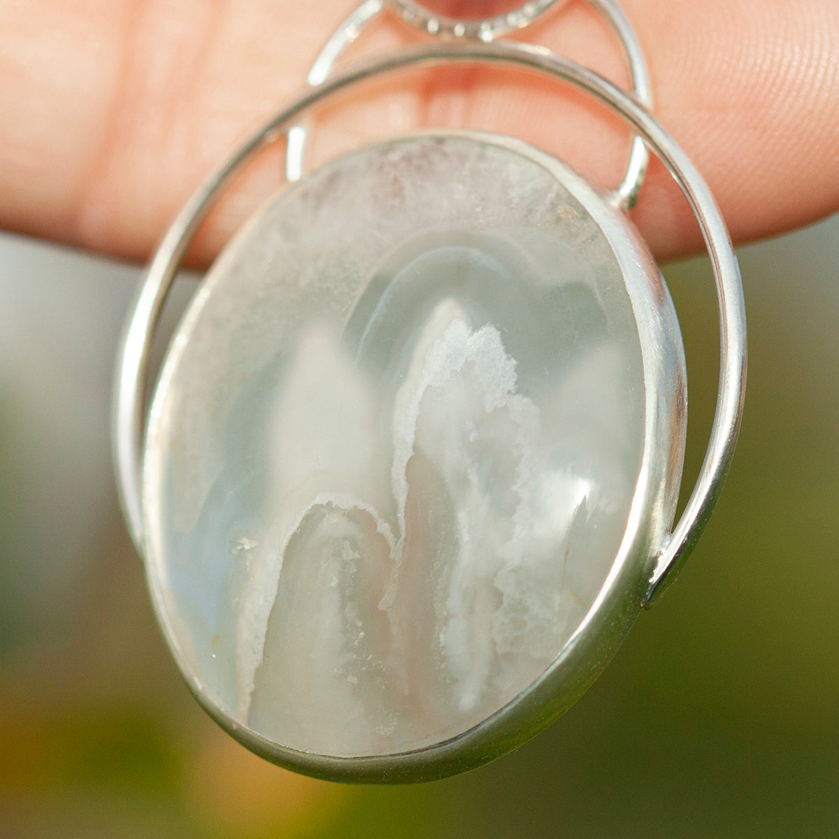 OOAK Aurae pendant #11 • Plume agate & Moonstone (ready to ship)