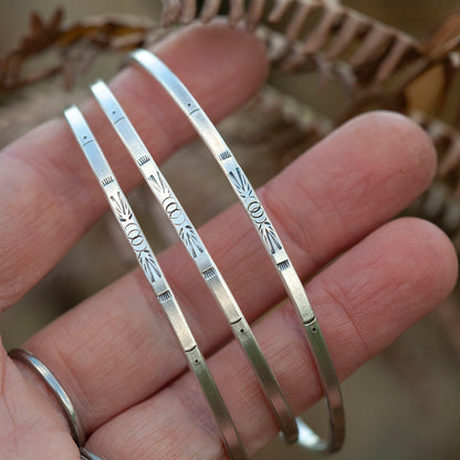 Bracelet ethnique en argent pièce unique #22 • taille 7cm (prêt à expédier)