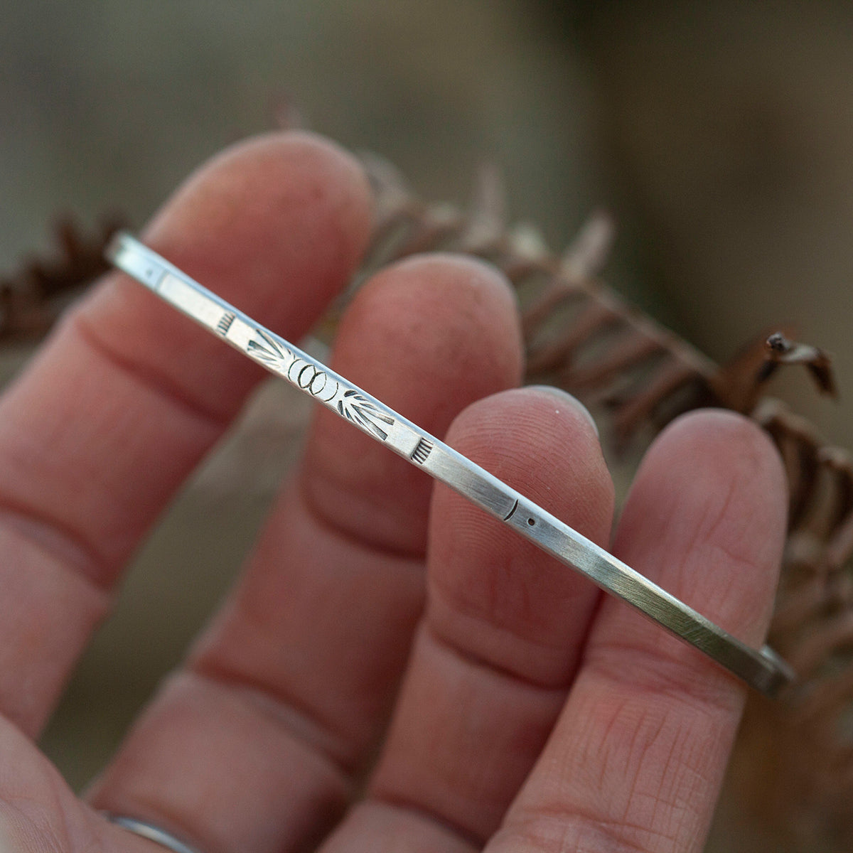 OOAK Ethnic bracelet in silver #22 • size 7cm (ready-to-ship)