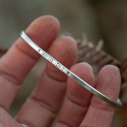 Bracelet ethnique en argent pièce unique #22 • taille 7cm (prêt à expédier)