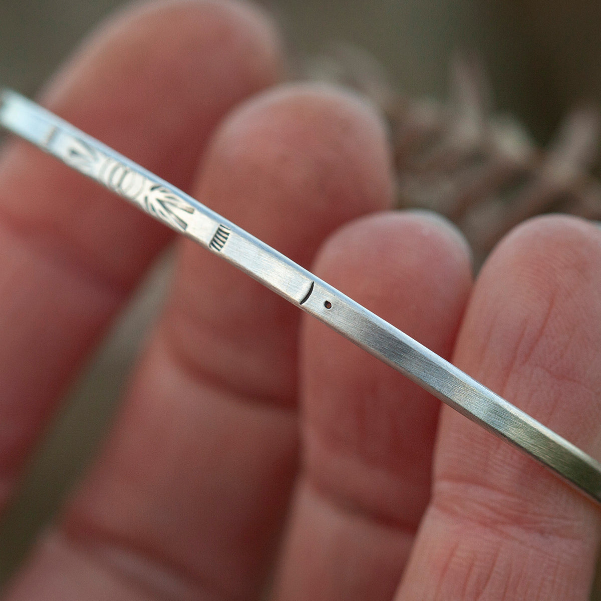 OOAK Ethnic bracelet in silver #22 • size 7cm (ready-to-ship)