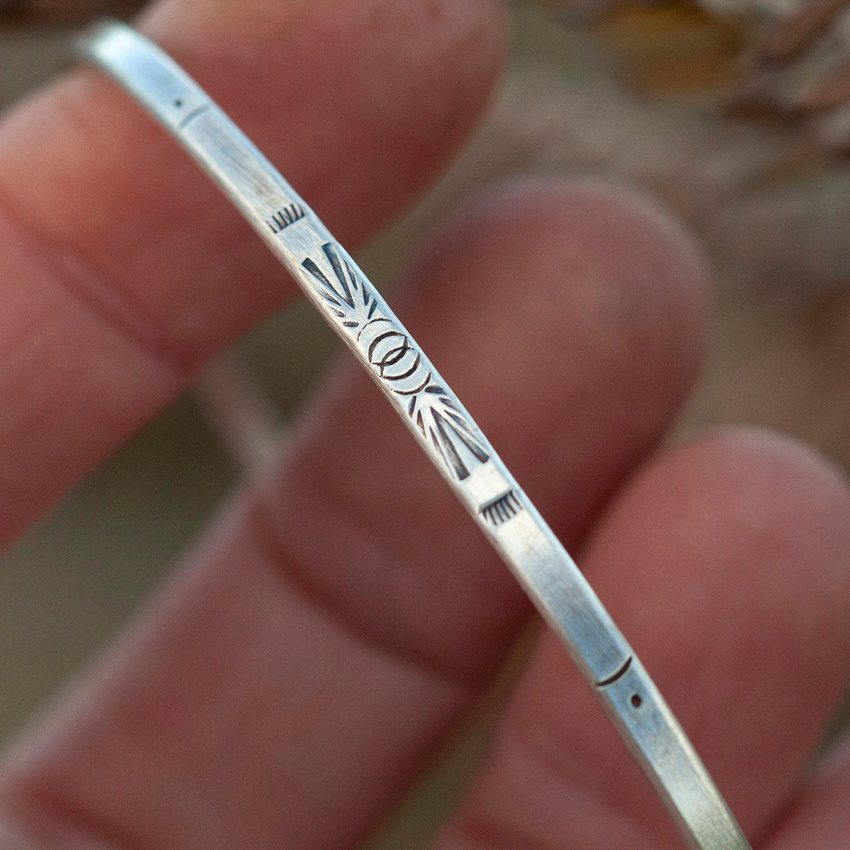 Pulsera étnica de plata pieza única #23 • talla 7,5cm (listo para enviar)