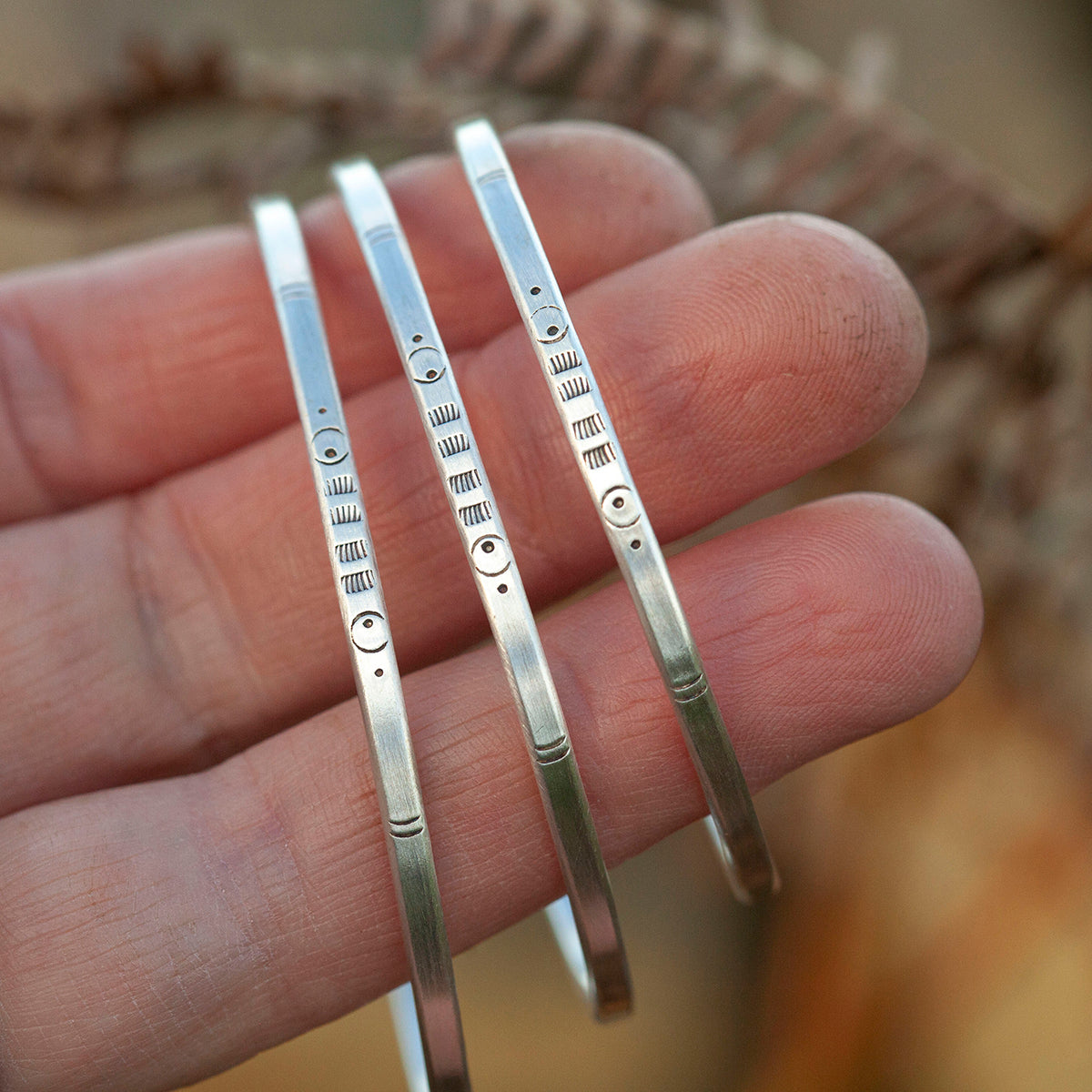 Uniek exemplaar Etnische armband in zilver #30 • maat 6,5cm (klaar voor verzending)