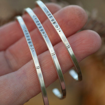 Uniek exemplaar Etnische armband in zilver #30 • maat 6,5cm (klaar voor verzending)