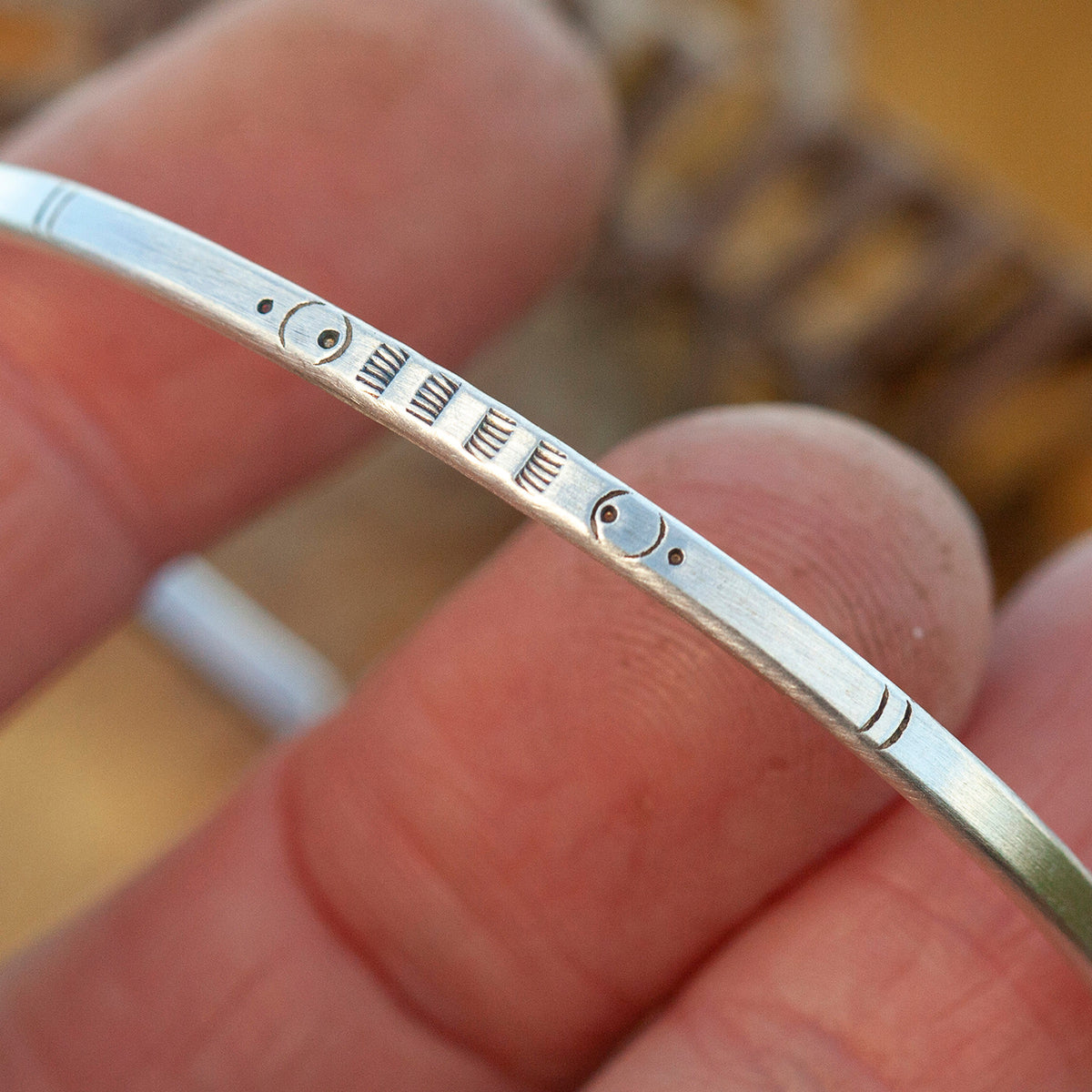Uniek exemplaar Etnische armband in zilver #29 • maat 5,75cm (klaar voor verzending)