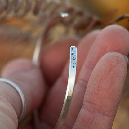 Uniek exemplaar Etnische armband in zilver #29 • maat 5,75cm (klaar voor verzending)