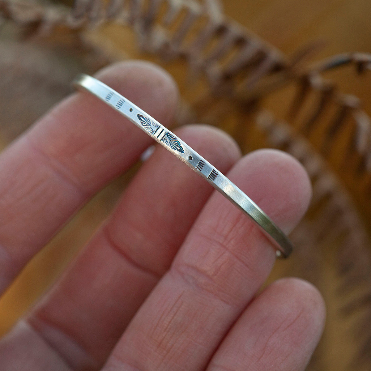 Uniek exemplaar Etnische armband in zilver #37 • maat 4,75cm (klaar voor verzending)